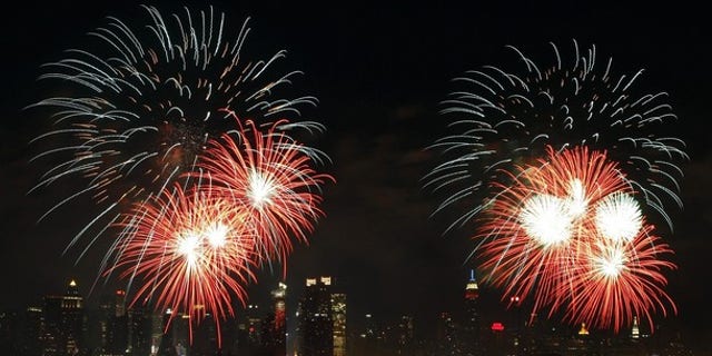Fireworks explode over the New York City skyline as part of the Independence Day celebration in New York, July 4, 2010. (Reuters)