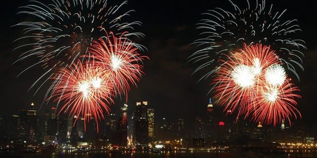 Fireworks explode over the New York City skyline as part of the Independence Day celebration in New York, July 4, 2010. (Reuters)
