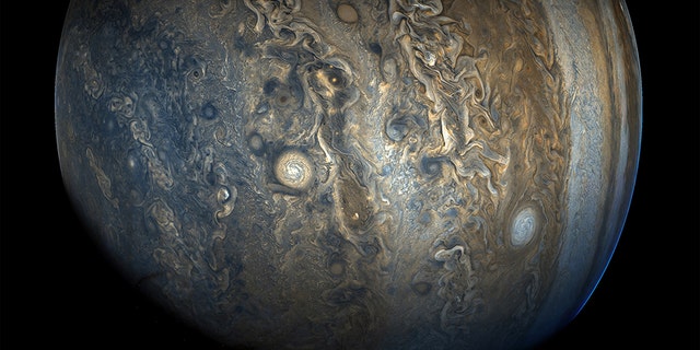 Jupiter's southern hemisphere, as photographed by NASA's Juno spacecraft.