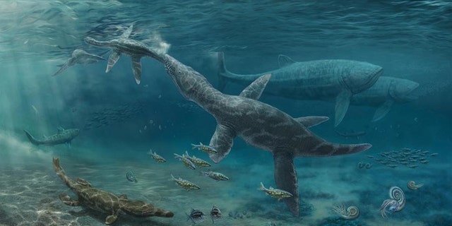 Artist's impression of Jurassic seas (Credit: Nikolay Zverkov)