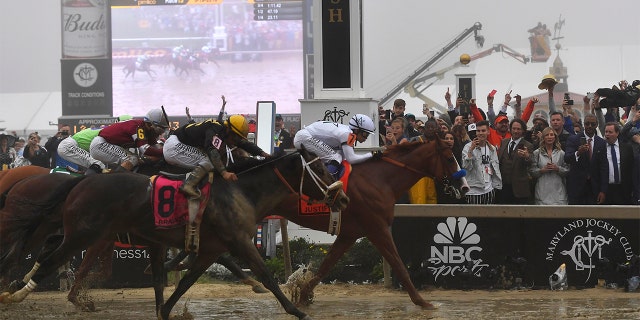 Justify with jockey Mike Smith atop wins the 143rd Preakness Stakes horse race at Pimlico Race Course on Saturday in Baltimore. Bravazo with Luis Saez aboard wins second with Tenfold with Ricardo Santana Jr. atop places.