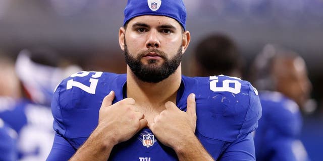 INDIANAPOLIS, IN - AUGUST 16: Justin Pugh #67 of the New York Giants looks on during an NFL preseason game against the Indianapolis Colts at Lucas Oil Stadium on August 16, 2014 in Indianapolis, Indiana. (Photo by Joe Robbins/Getty Images) *** Local Caption *** Justin Pugh