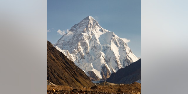 K2 in the Karakorum Mountains, Pakistan, in early morning light.