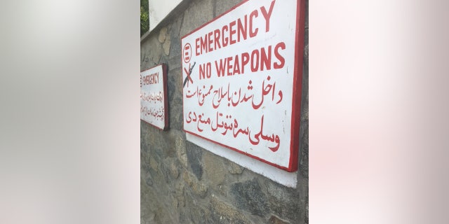 Outside the Emergency Center for War Victims in Kabul, Afghanistan