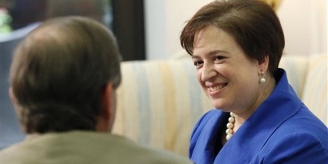 Supreme Court nominee Elena Kagan meets with Sen. Tom Udall, D-N.M., on Capitol Hill May 26. (AP Photo)