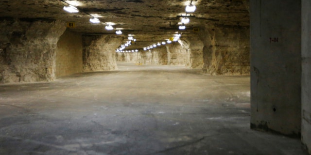 June 18, 2013: Paved roadways lead the way to the Vivos Shelter and Resort during a tour of the facility in Atchison, Kan.