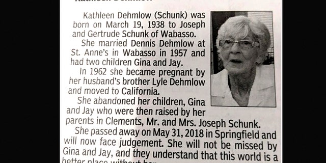 The son who wrote Kathleen Dehmlow's harsh obituary says he's glad he was able to "finally get the last word" on his relationship with his estranged mother.