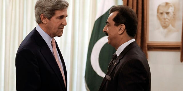 Monday: Sen. John Kerry meets with Raza Gilani prior to their official talks at the prime minister's residence in Islamabad, Pakistan.