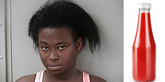 Shalonda Latrice Shepard was arrested after allegedly attacking a woman until the victim's husband stepped in and squirted ketchup on Shepard.