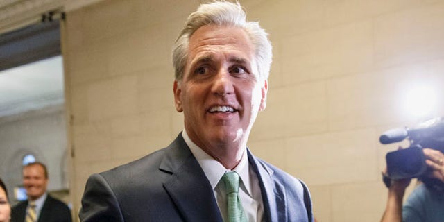 House Majority Whip Kevin McCarthy of Calif., arrives for GOP leadership elections, on Capitol Hill in Washington, Thursday, June 19, 2014.