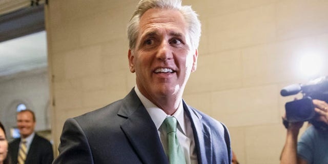 House Majority Whip Kevin McCarthy of Calif., arrives for GOP leadership elections, on Capitol Hill in Washington, Thursday, June 19, 2014.