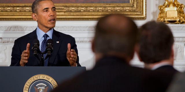 Feb. 24, 2014: President Obama speaks to members of the National Governors Association in the State Dining Room of the White House.