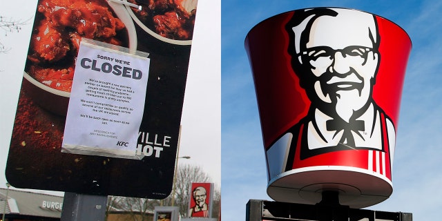 Hundreds of KFC locations in the U.K. were closed after a problem with the restaurants' new delivery provider resulted in a chicken shortage.