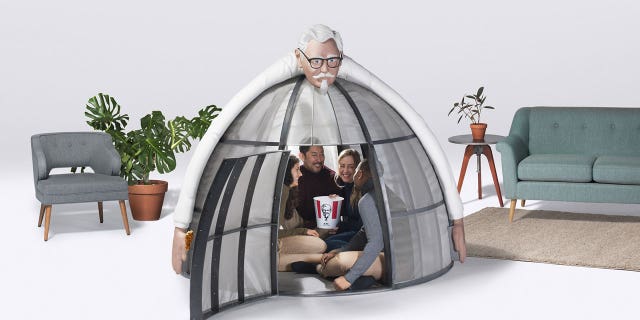 KFC's one-of-a-kind steel, foam and colonel-topped igloo blocks internet signals from leaving or entering the igloo.