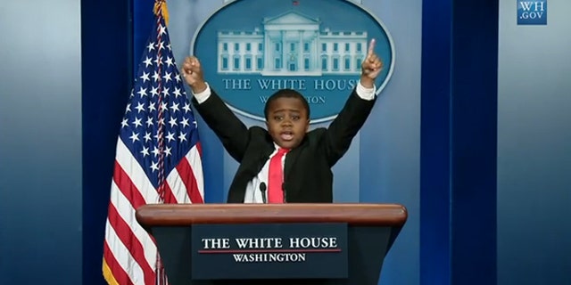 Shown here is a frame from the April Fools' video posted on the White House website.