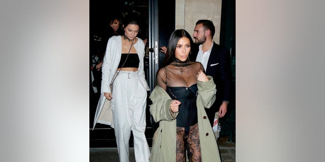 Kris Jenner, Kendall Jenner and Kim Kardashian leaving the Kinu restaurant in Paris on Satuday night before Kim was held at gunpoint.