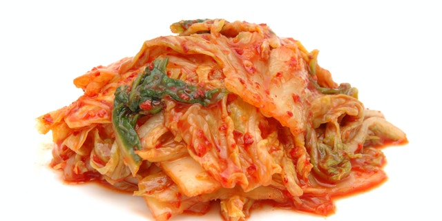 Kimchi in isolated white background