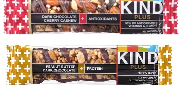 The FDA has identified at least four bars -- KIND Fruit & Nut Almond & Apricot, KIND Fruit & Nut Almond & Coconut, KIND Plus Peanut Butter Dark Chocolate + Protein, and KIND Plus Dark Chocolate Cherry Cashew + Antioxidants -- that contain anywhere from 2.5 to 3.5g of saturated fat per 40g.