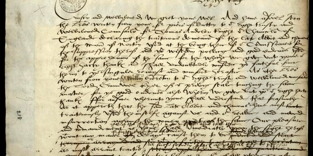 Experts believe that the bloodthirsty letter was dictated to a secretary by King Henry VIII.