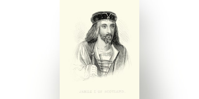 Vintage engraving of King James I of Scotland. King of Scotland from 1406, was the son of King Robert III and Annabella Drummond. (iStock)