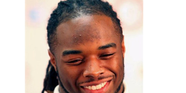 Jan. 12, 2012: Alabama running back Trent Richardson reacts during a press conference, in Tuscaloosa, Ala.