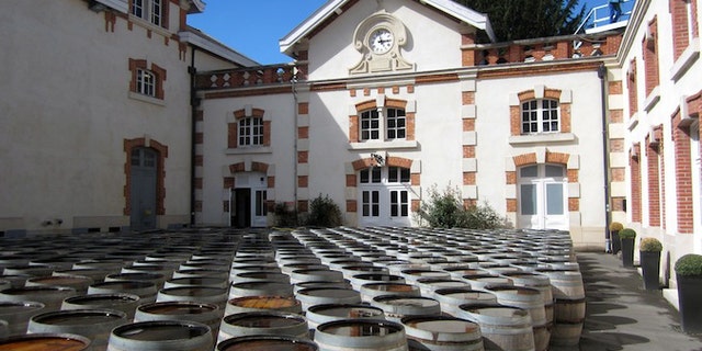 Barrels at Krug Champagne in Reims, France.