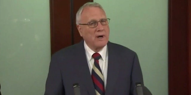 Jon Kyl appears at a news conference in Phoenix on Tuesday.