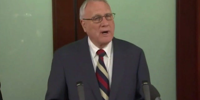 Jon Kyl appears at a news conference in Phoenix on Tuesday.