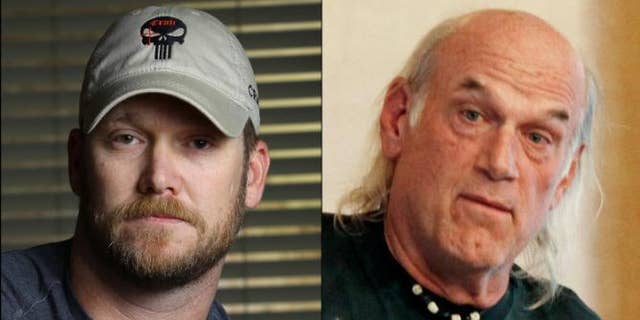 Former Navy SEAL Chris Kyle and former Minnesota Gov. Jesse Ventura. (AP Photo/File)