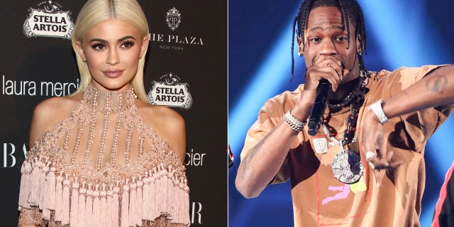 In this combination photo, TV personality Kylie Jenner, left, attends Harper's Bazaar Icons celebration on Sept. 9, 2016, in New York and rapper Travis Scott performs at the 2017 iHeartRadio Music Festival on Sept. 23, 2017, in Las Vegas. In an Instagram post Sunday, Feb. 4, Jenner announced the birth of her baby girl born Thursday. Itââ¬â¢s the first child for the 20-year-old reality star and the 25-year-old rapper. (Photos by Andy Kropa, left, and John Salangsang/Invision/AP)