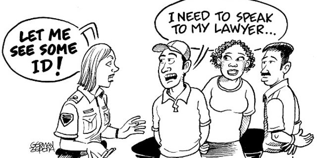 A cartoon from a pamphlet providing legal advice to illegal immigrants featured on the Princeton government's website.