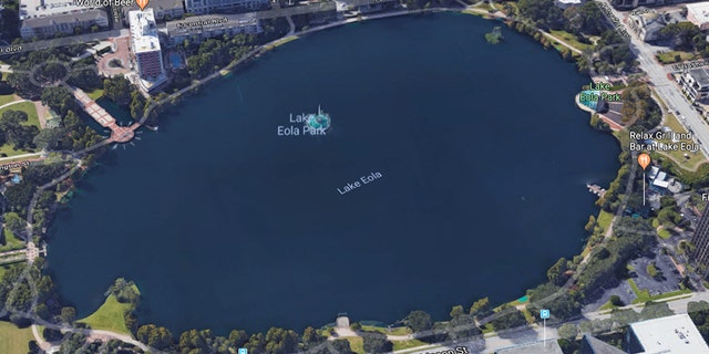 Police say 36-year-old Kyle Thurston stranded himself on the Linton E. Allen Memorial Fountain in the middle of the lake.