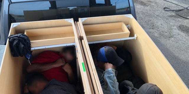 Six illegal immigrants from Mexico were discovered Monday at the border in Laredo, Texas trapped in cabinets.
