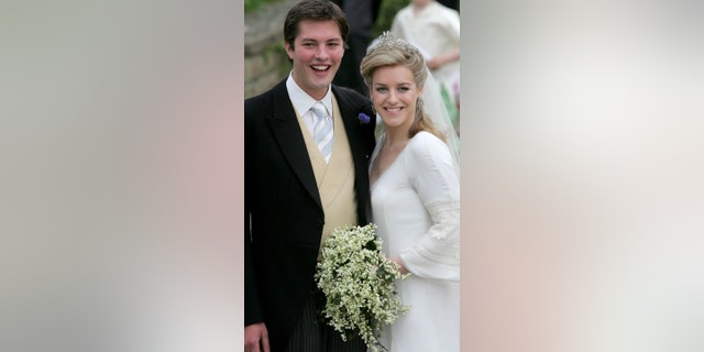 Camilla's daughter, Laura Lopes, at her 2006 wedding to former model Harry Lopes. Both Prince Harry, Prince William and Kate Middleton attended the ceremony.