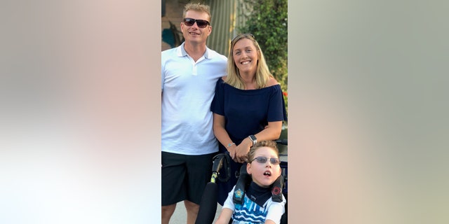 William uses a wheelchair and cannot sit or stand unaided, but can alert his parents when he needs to go to the bathroom.