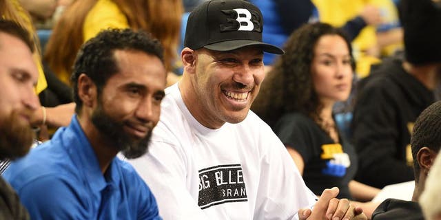 LOS ANGELES, CA - MARCH 01: UCLA guard Lonzo Ball dad LaVar Ball looks on during a college basketball game between the Washington Huskies and the UCLA Bruins on March 1, 2017, at Pauley Pavilion in Los Angeles, CA. (Photo by Brian Rothmuller/Icon Sportswire) (Icon Sportswire via AP Images)