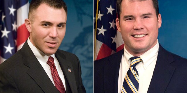 State Rep. Marty Flynn, right, and Rep. Ryan Bizzarro were accosted while they walked home near the Capitol on Tuesday night.