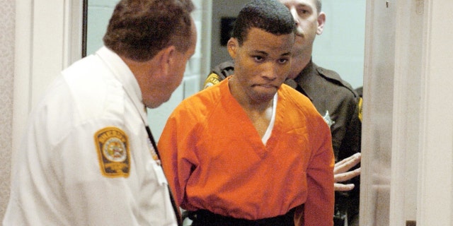 In this Oct. 26, 2004, file photo, Lee Boyd Malvo enters a courtroom in the Spotsylvania, Va., Circuit Court.