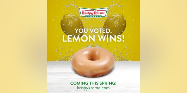 Voters chose from four flavors -- lemon, blueberry, caramel and maple -- for the new glaze. The new Lemon Glazed Doughnut will run for one week at participating stores during the spring.