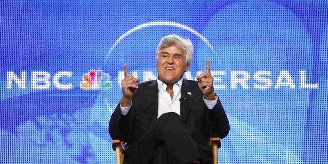 Aug. 5: Jay Leno gestures during a panel. (Reuters)