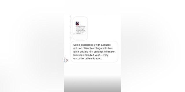 Sexual harassment allegation screenshots from Martinez's Instagram.