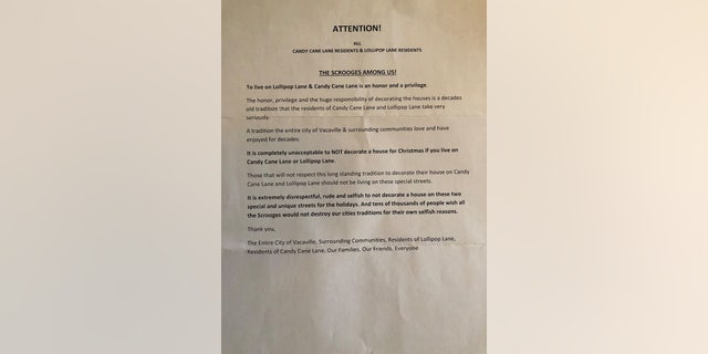 Homeowner Lyndia Zarra posted the nasty letter on Facebook where she's received a ton of support.