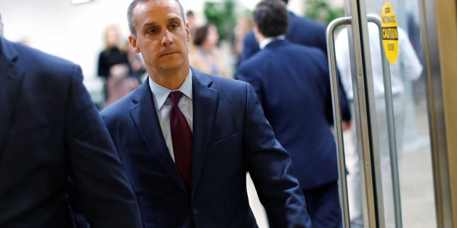 Corey Lewandowski arrives to testify before the House Intelligence Committee Wednesday.