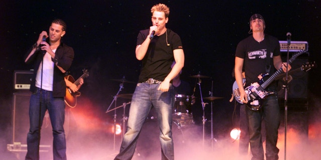Brad Fischetti (right) and LFO perform in 2001.