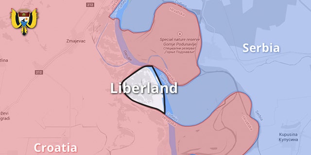 A map showing Liberland's location along the Danube River.