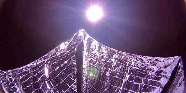 The Planetary Society’s LightSail cubesat captured this image of its deployed solar sails in Earth orbit on June 8, 2015.