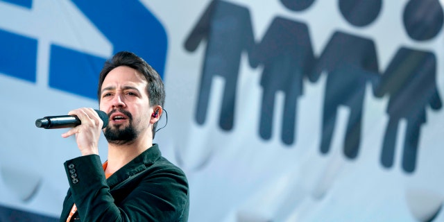 FILE - In this March 24, 2018 file photo, Lin-Manuel Miranda performs "Found Tonight" during the "March for Our Lives" rally in support of gun control in Washington. Miranda thought he had a migraine. But the Broadway star says itââ¬â¢s really shingles. Miranda tweeted on Thursday, April 6, the diagnosis was caught early, but heââ¬â¢s been quarantined from his 8-week-old son. (AP Photo/Andrew Harnik, File)
