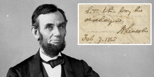 The recently found telegram from 1865 was signed by Lincoln who urged Union Army officials to allow Perry Harris to be discharged from service after an impassioned plea from his father.