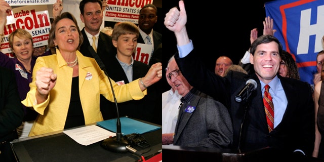 Sen. Blanche Lincoln, D-Ark., and Arkansas Lt. Governor Bill Halter. (AP)