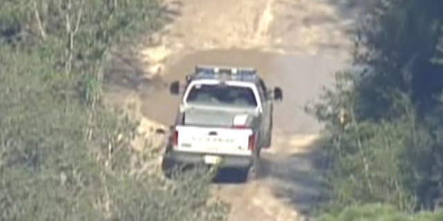Responders reportedly search for a lion that escaped from its enclosure at the Survival Outreach Sanctuary.